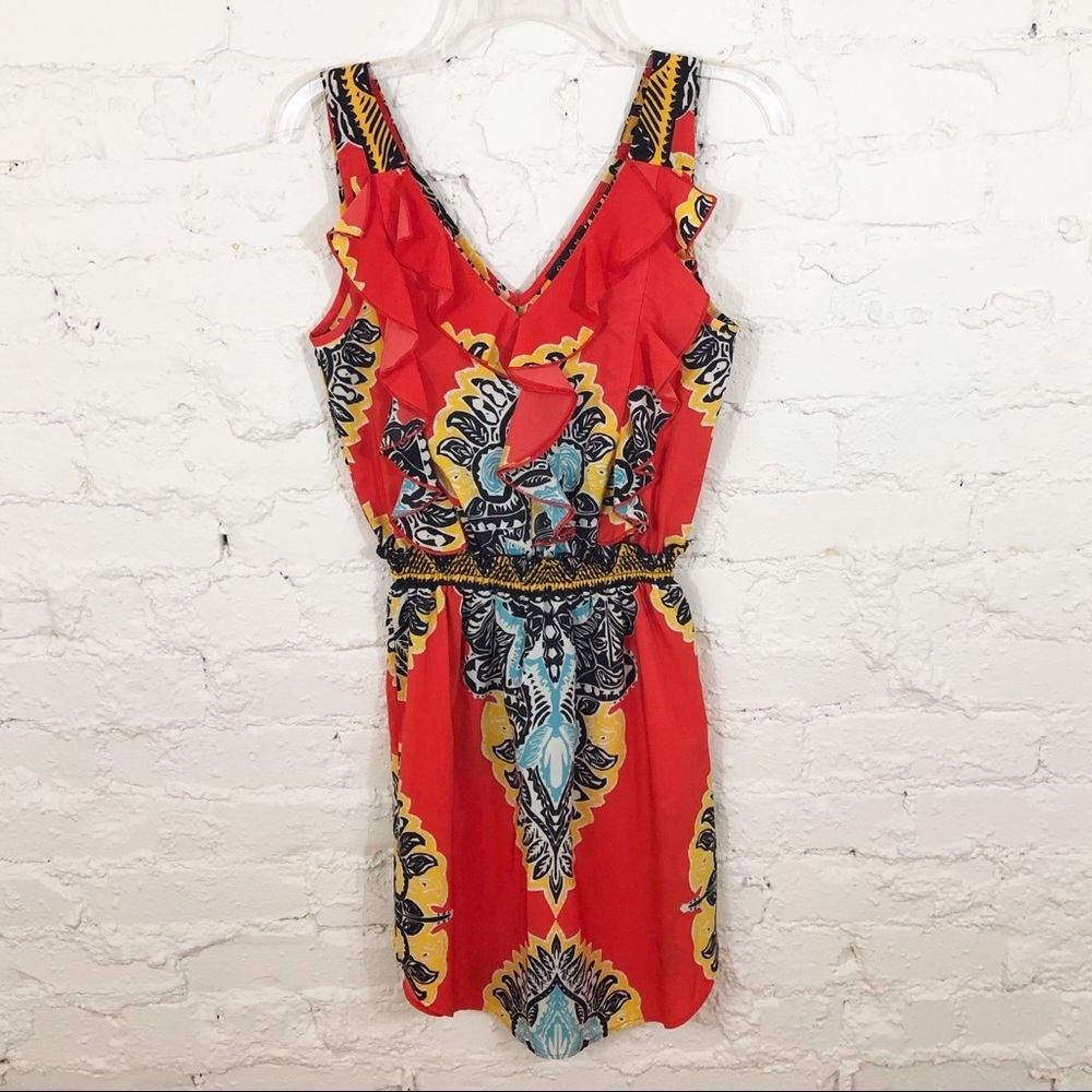 GLAM Orange Ruffle Dress